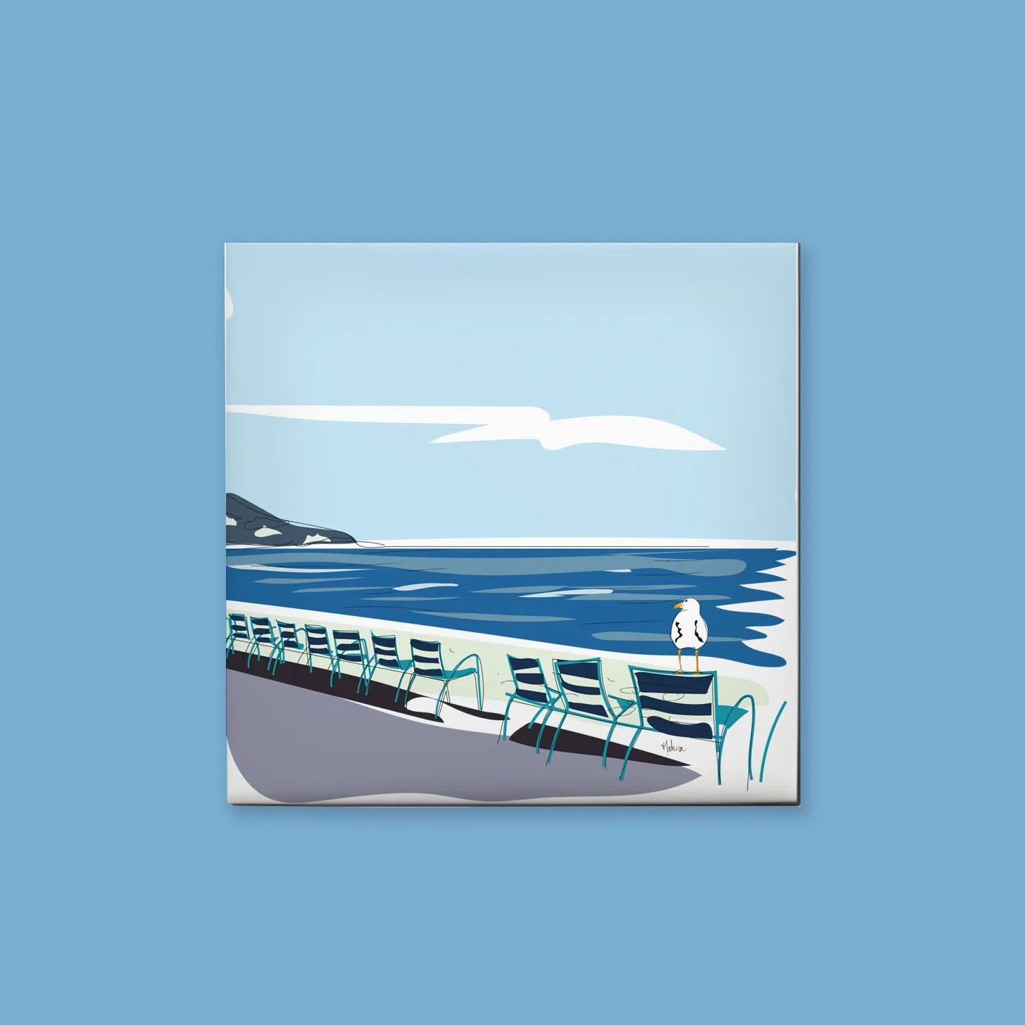 Cadre de déco pour intérieure avec une illustration de la ville de nice