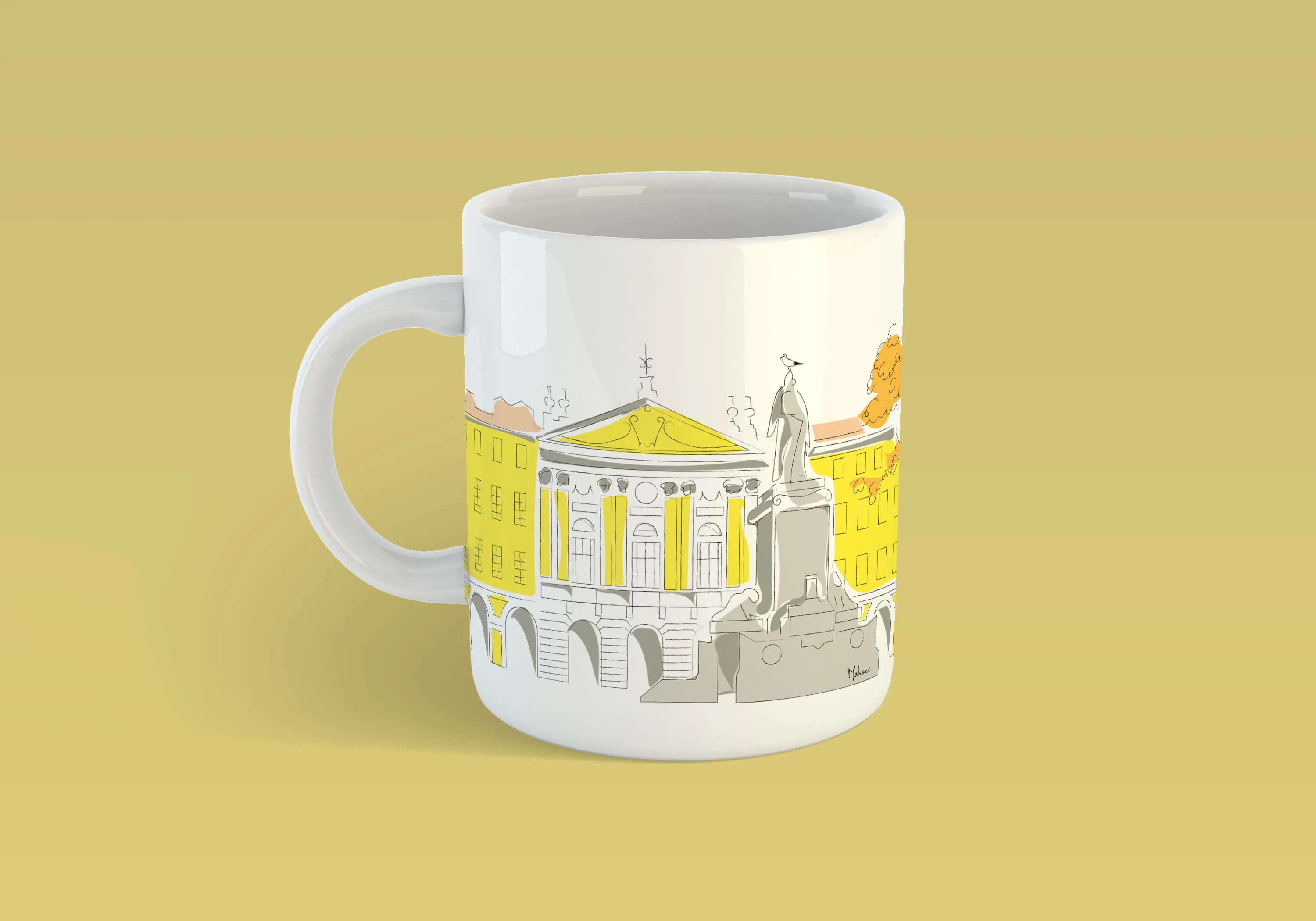 mug avec illustration de la ville de nice, garibaldi